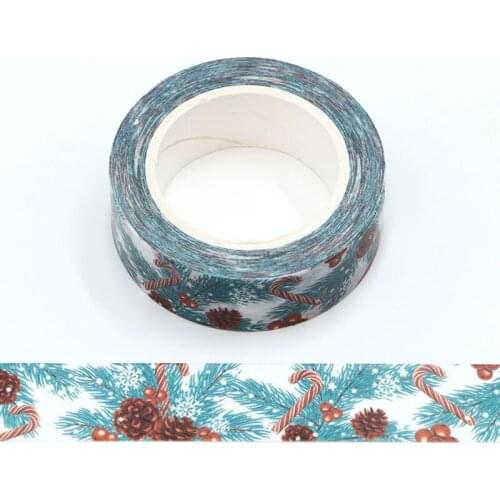 1 pc 15mm*10m Christmas pine needles Decorative Washi Tape DIY Scrapbooking Masking Tape School Office Supply