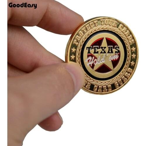 1 pc Poker Card Guard Protector Metal Token Coin with Plastic Cover Metal Poker Chip set Texas Hold'em Dealer Button