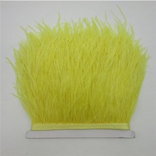 10 yards 10-15CM Ostrich feather trims for skirt/dress yellow ostrich feathers ribbon DIY feather For Crafts Plumage Clothing