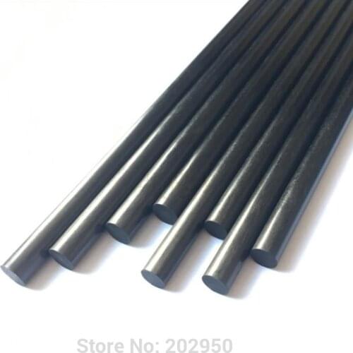 16pcs/lot Carbon Fiber Rods For RC Plane DIY Tool Wing Tube Quadcopter Arm 1mm 1.5mm 2mm 3mm 6mm 7mm 8mm 10mm 11mm 12mm (500mm)