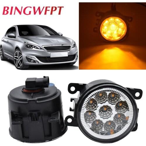 2 X For Peugeot 308 2013 2014 2015 2016 2017 2018 Car Fog Lamp Assembly H11 12V LED Fog Light Headlight