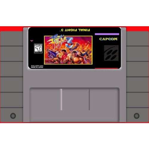 Final Fight 3 (FF3) 16 bit Big Gray Game Card For USA NTSC Game Player
