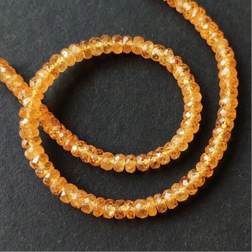 AA LOOSE BEADS orange garnet roundelle faceted 2.5-3.5mm wholesale for DIY jewelry necklace 40cm