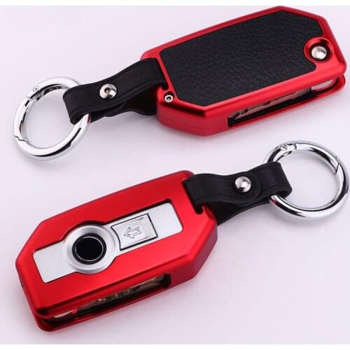 Key Cover Case Holder 2 Buttons Aluminum Alloy Leather For BMW Motorcycle R1200GS R1250GS R1200RT K1600 GTGTL F750GS F850GS ADV