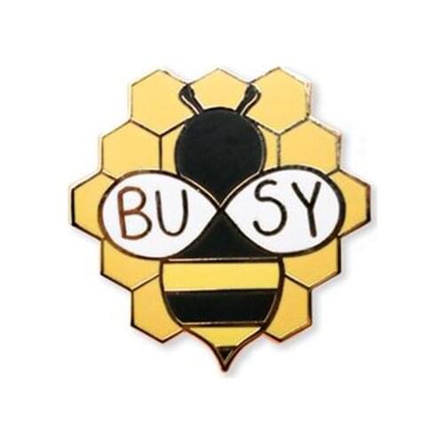 Busy bee honeycomb enamel pin badge