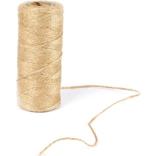 Hot Sale 100m Natural Jute Twine Burlap String Hemp Rope Party Wedding Gift Wrapping 2mm Cords Thread DIY Craft Decor For Home