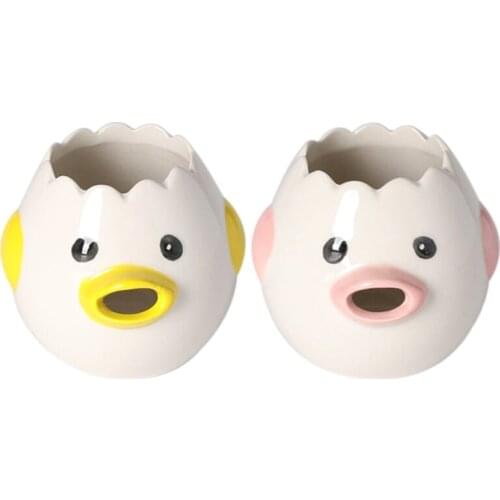 68UE Ceramic Egg Separator Cartoon Chick Shape Yolk White Protein Divider Liquid Filter Splitter Automatic Separation Tool