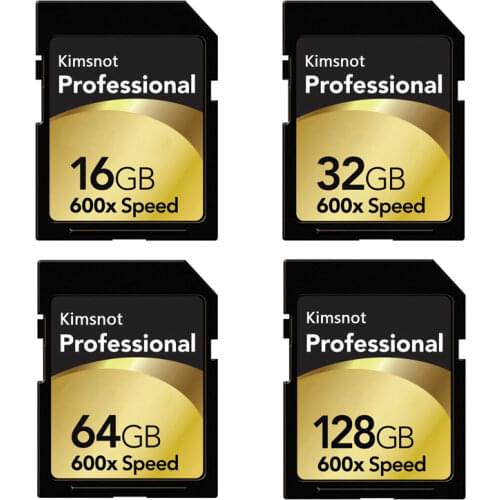Kimsnot Professional 600x SD Card 16GB 32GB SDHC SDXC Card 64GB 128GB 256GB Memory Card Class10 High Speed 90mb/s UHS-I