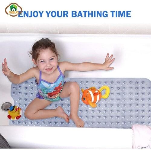 MSJO Anti-slip Shower Bath Mat Bathtub For Kids Shower Mat Sucker Bathroom Bath Massage Anti-skid 40x100CM PVC Bathtub Carpet