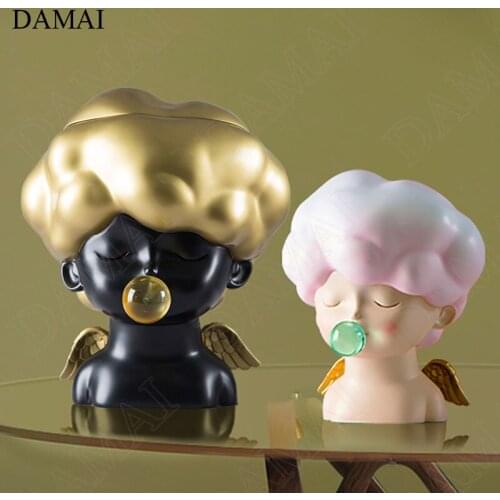 Creative Bubble Boy Resin Tissue Boxes European Modern Painted Angel Baby Decorative Paper Towel Storage Box Ornaments Sculpture