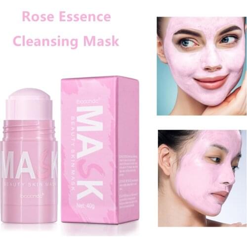 Cleaning Mask Stick Rose Essences Pink Smear Masks Anti Blackheads Oil Control Shrink Pores Mud Face Film Moisturizing Mask 40g