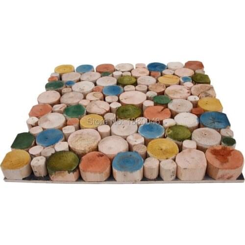 1box 11pcs 30x30cm sheet Free shipping High Quality Eucalyptus Wood Mosaic Tile For Interior Wall And Club Wall