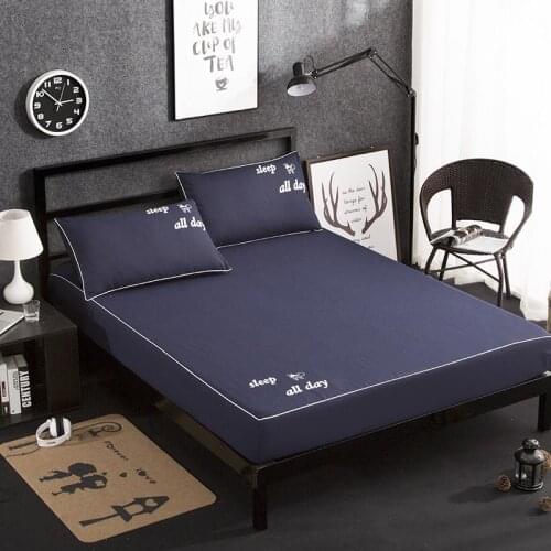 49 cotton Fitted Sheet Mattress Cover Solid Color Sanding elastic sheet Bed Sheets With Elastic Band Double Queen Size Bedsheet