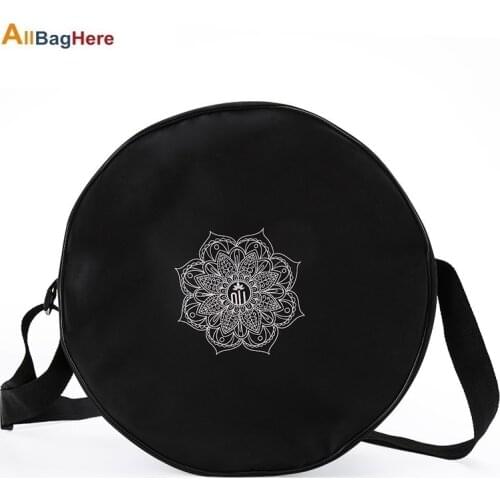 Yoga Wheel Bag Nylon Mandala Flower Diameter 36CM Yoga Wheel Bag Large Capacity Double Zipper Pilates Wheel Backpack Fitness Bag