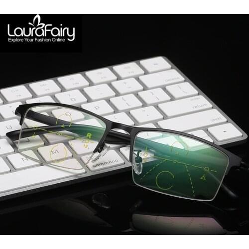 Laura Fairy Multi-focus Intelligent Zoom Reading Glasses Men Women See Far See Near Dual Use Reading Glasses Office Business Use