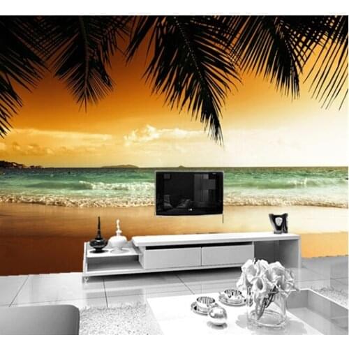 Custom photo wallpaper, the Aegean Sea scenery of the living room of the living room of the TV background waterproof wallpaper