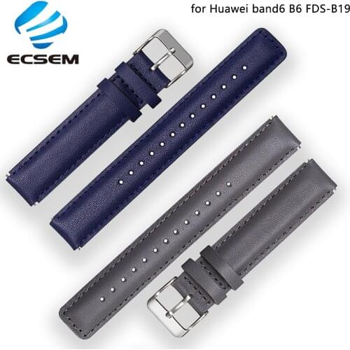 Leathter strap for Huawei band 6 FDS-B19 bracelet accessories wristband adjustable band for Huawei B6/B3 watch leather loop soft