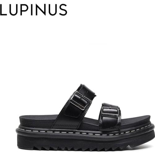 LUPINUS 2021 New Platform Women Sandals Fashion Belt Buckle Women Roman Sandals Casual Women Gladiator Shoe Big Size Shoe 35-44