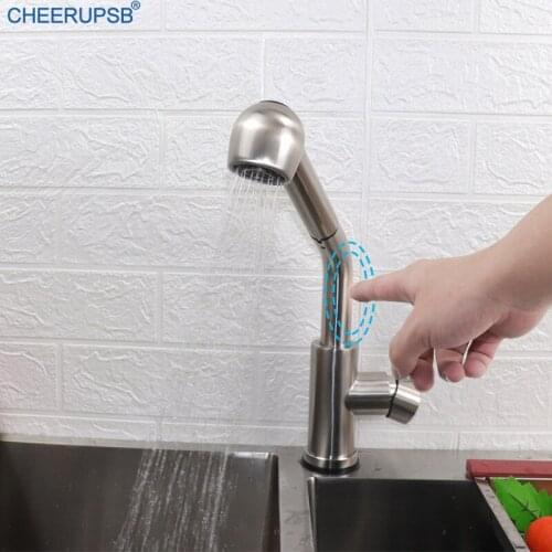 Smart Kitchen Sink Touch Faucet Pull Out 360 Degree Rotation Crane Automatic Stainless Steel Taps Deck Mount Touch Sensor Faucet