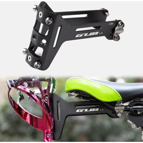 GUB Bike Double Bottle Cage Adapter Bicycle Water Bottle Cage Saddle Mount Triathlon Saddle Rail Mounted Bottle Cage Bracket