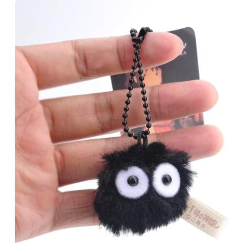 Japan Black charcoal briquettes plush pendant toy doll mini cute clamshell doll plush keychain 4cm WJ04