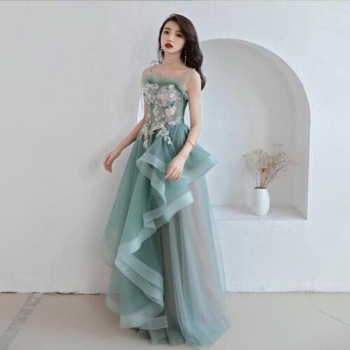 Ladies Sling Sleeveless Formal Evening Gowns Womens Long Prom Dress Wedding Banquet Mesh Dress