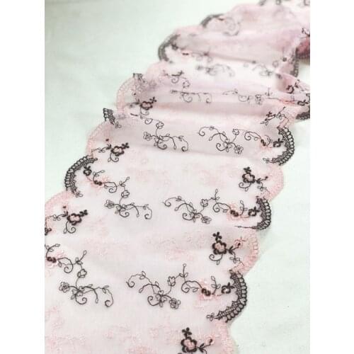 2Meters Two Sides Lace Ribbon Tape Quality 23cm Width Trim DIY Embroidered Fabric For Sewing Sofa Curtain Decoration