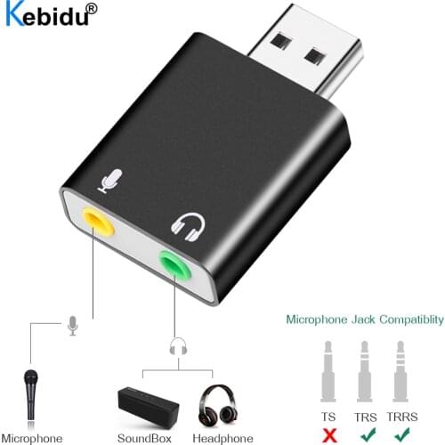 7.1 Channel USB External Stereo Sound Audio Adapter for Windows XP 7 8 10 Android Linux and Mac Plug and Play