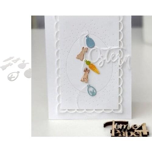 Carrots and Rabbit Ornaments Cutting Dies Scrapbook Dariy Decoration Stencil Embossing Template DIY Greeting Card Handmade