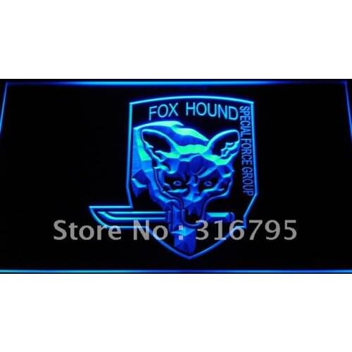 E041 Metal Gear Solid Fox Badge Wolf LED Neon Light Signs with On/Off Switch 20+ Colors 5 Sizes to choose
