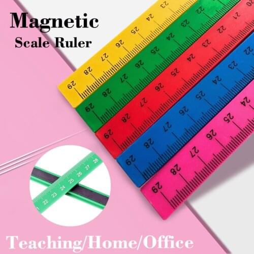 Magnetic Ruler Whiteboard Blackboard Measuring Magnetic Ruler School Supplies Cute Stationery Educational Drawing Straightedge