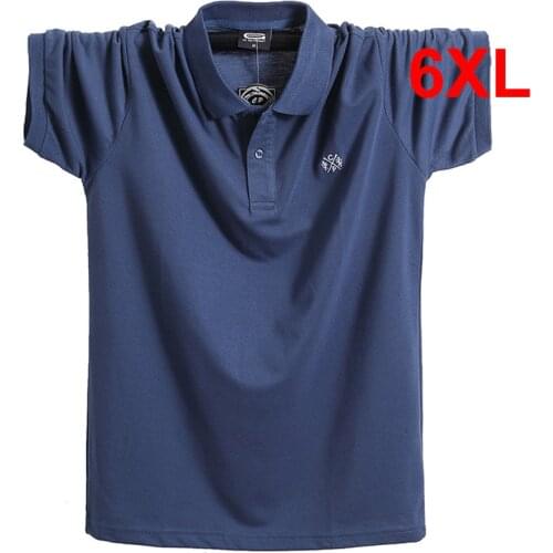 Mens Polo Shirt Big Size Men Summer Short Sleeve Polo Shirts Casual Fashion Solid Color Tops Male Plus Size 5XL 6XL HA201