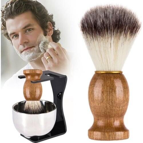 Men Shaving Set Beard Shaving Brush Stainless Steel Soap Bowl with Brush Holder Great Beard Shaving Gift Set for Men SSw
