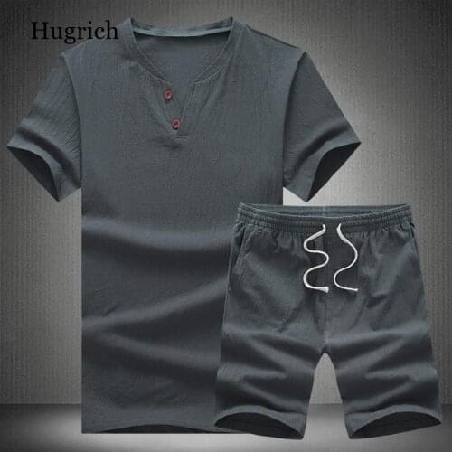 Mens New Summer High Quality Sets T-Shirt+Shorts Men Brand Clothing Two Piece Suit Tracksuit Fashion Casual Tshirts Fitness Set