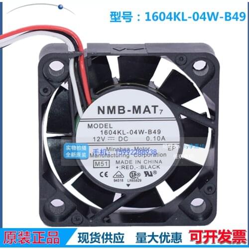 New original 1604KL-04W-B49 B40 12VDC 0.10A 40*40*10MM chassis CPU axial fan