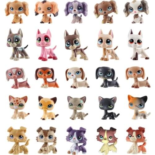 Original small pet shop LPS cat collection rare standing shorthair toy dog high quality movable doll model toy kid gift toys
