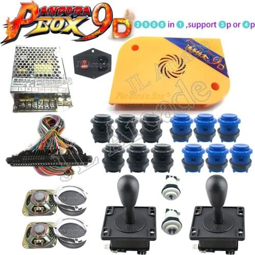 Pandora box 9D 2500 in 1 arcade versie jamma spelbord HDMI VGA DIY arcade ktis met joystick black cap knoppen luidsprekers slote