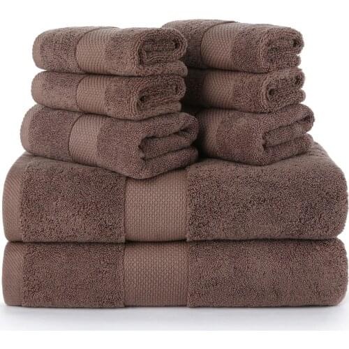 Drop Shipping 2021 New 8PCS Towel Set Cotton for Bathroom 2 Hand Face Towels 2 Bath Towel 4 Square Towel for Adult Terry