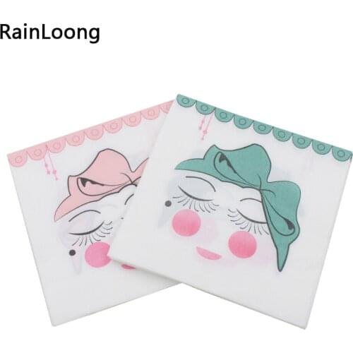 [RainLoong] Face Print Paper Napkins Decoupage For Party Decorations Guardanapo 33cm*33cm 1 pack (20pcs/pack)