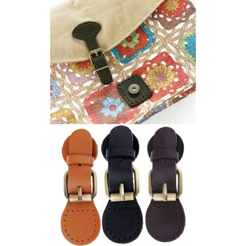 Retro Sew on Leather Magnetic Snap Buckles Closure DIY Bag Handbag Replacement 9.5x2cm