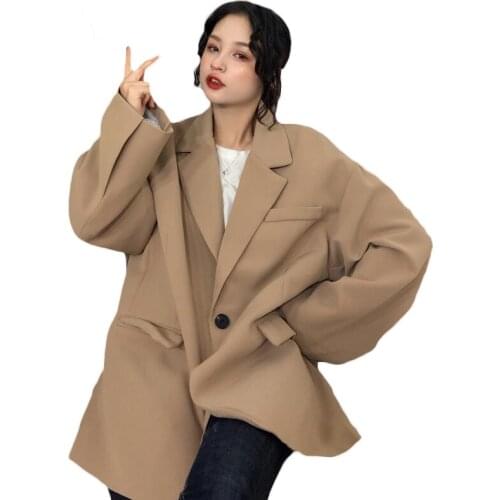 Spring Autumn Coats 2021 New Korean Loose Blazers Casual Plus Size Loose Women Blazer Suit Jacket V477