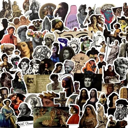 100Pcs The Renaissance of ancient Rome in Europe Stickers For Suitcase Skateboard Laptop Luggage Fridge Phone Car Styling DIY