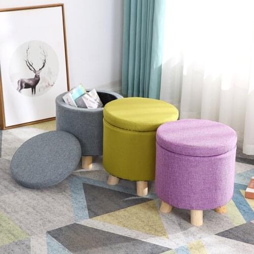 Home Fabric Stool Storage Stool Living Room Simple Sofa Stool Net Red Creative Lazy Makeup Stool Shoe Stool
