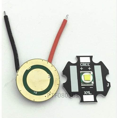 5pcs Cree XM-L T6 10W Cool White 6500k LED Light + T6 L2 DC 3.7V 2.5A XML LED Dimmer Driver For DIY