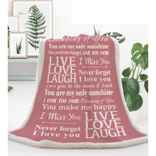 Warm Hugs Positive Energy Healing Thoughts Soft Fleece Sherpa Microfiber Comfort Caring Gift Throw Blanket