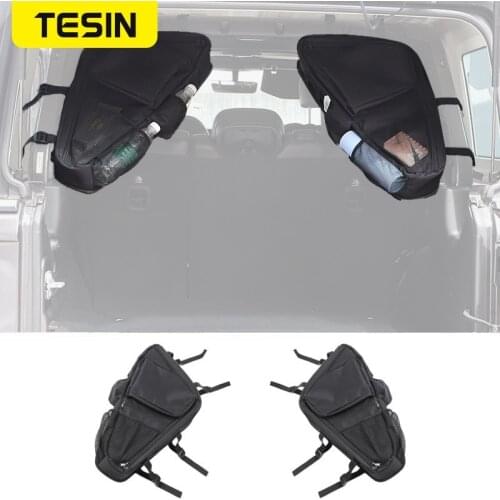 TESIN Stowing Tidying for Jeep Wrangler JL 2018+ Car Door Side Anti-Roll Storage Bag for Jeep Wrangler JL 4 Door Accessories
