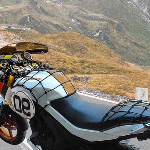 Universal Motorcycle 6 Hooks Luggage Net Bike Hold down Fuel Tank Luggage Mesh Web Bungee Black Helmet Bike Tank Car styling