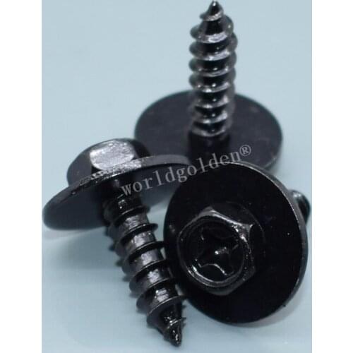 Worldgolden 100pcs auto metal clip Hexagon Tapping Screw