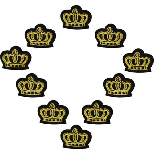 Crown badge patches for clothing iron embroidered Diy patch applique iron sew on style patches sewing accessories for clothes