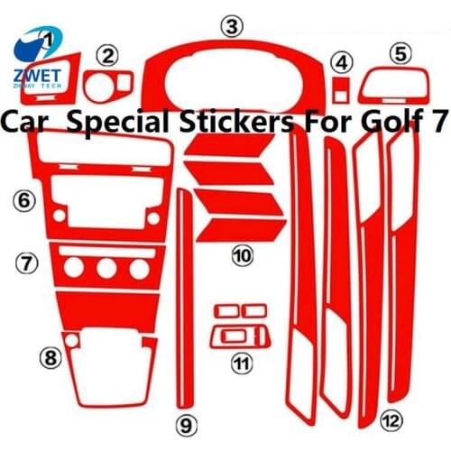 ZWET Car For Golf 7Special Stickers For Golf 7 carbon fiber sticker For VW